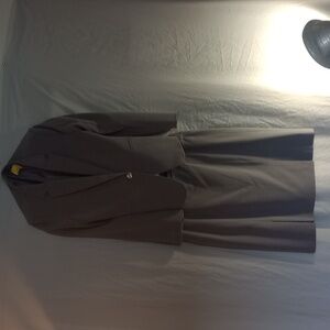 Grey with white pinstripe business suit